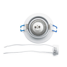 LED Einbauleuchten-Set - Rahmen Aluminium weiß schwenkbar / GU10 Fassung / High Power LED / 4.5W