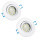 LED Einbauleuchten-Set - Rahmen Aluminium weiß schwenkbar / MR16 Fassung / SMD LED / 4W